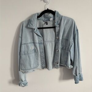 H&M Light Wash Cropped Denim Jacket
